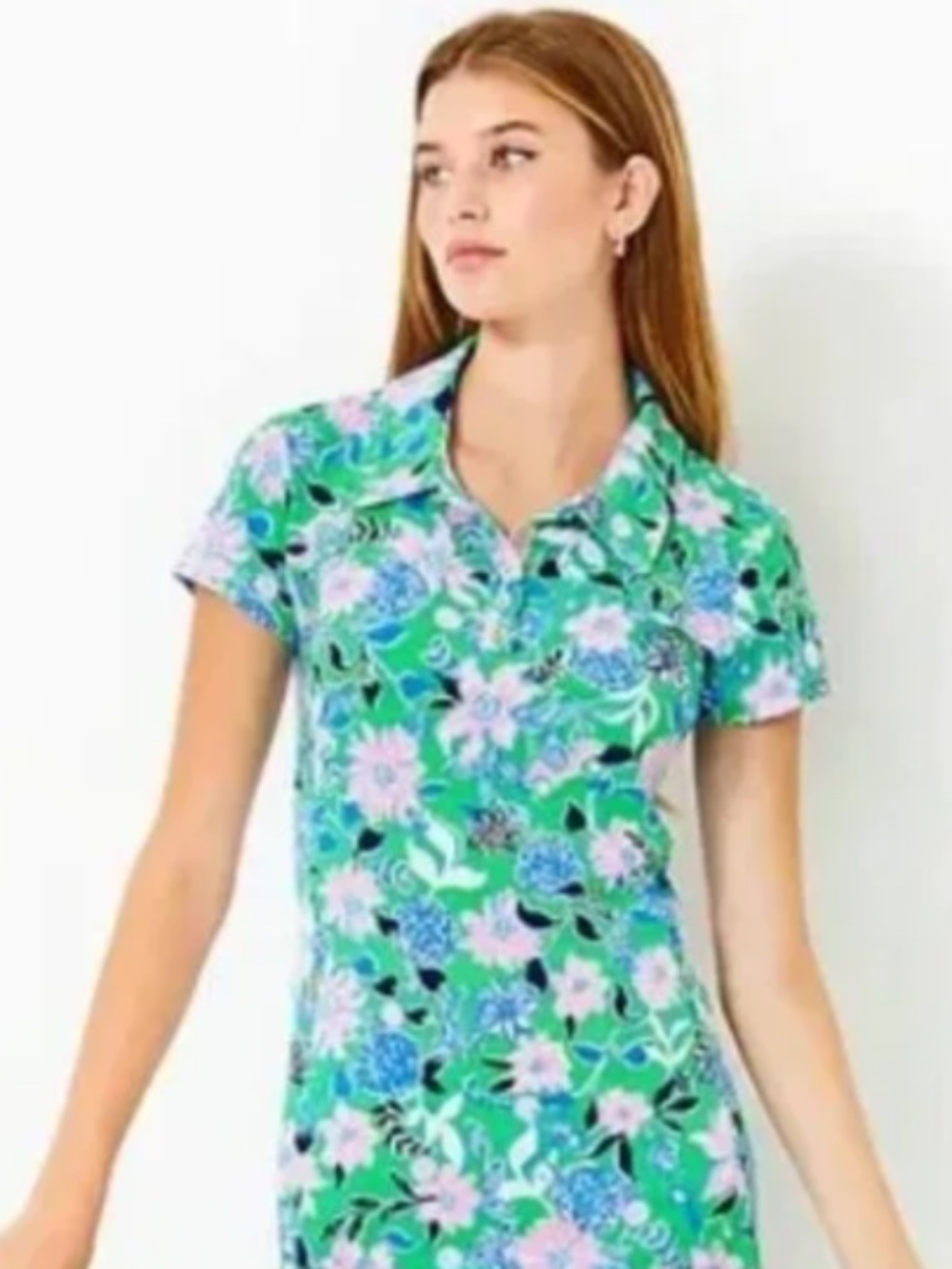 Lilly Pulitzer Kids' Green and Pink floral Dress Size XL
